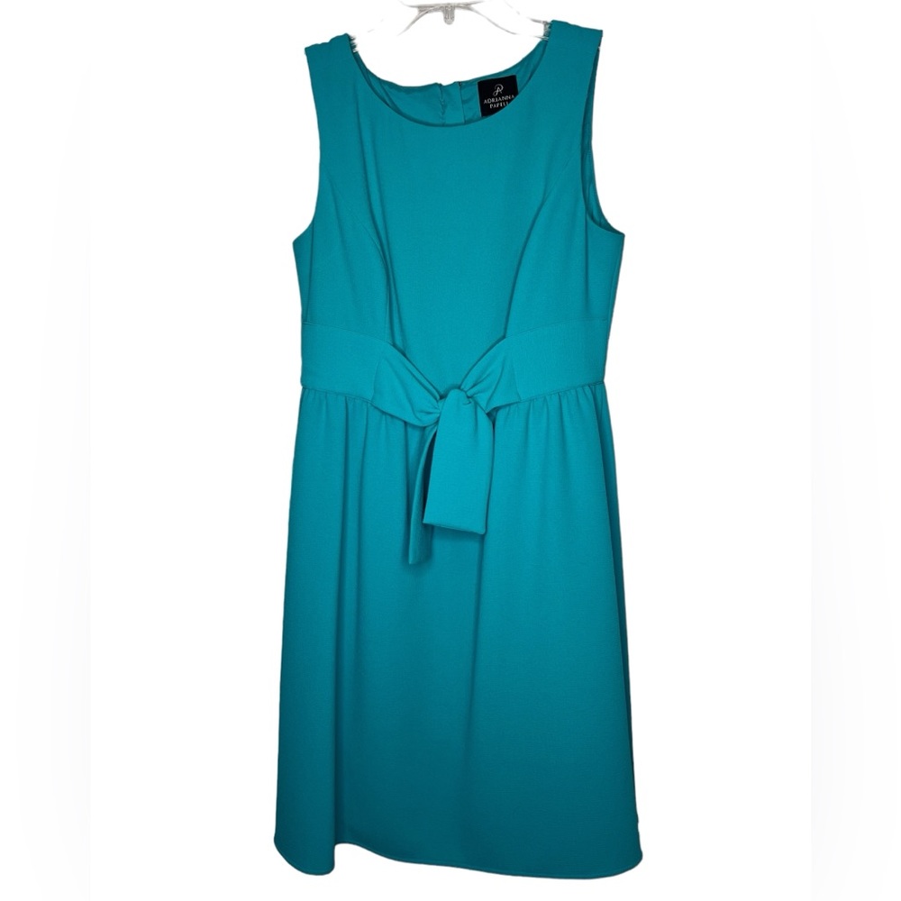 Adrianna Papell dress Cameron Textured Woven Bow in Caribbean Blue - size 8